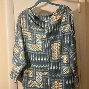 Cato Multicolor Geometric Cowl Neck Sweater